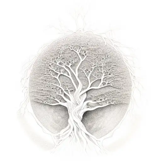 An Elegant Tree Of Life With Roots Symbolizing The Foundation Of God's Will