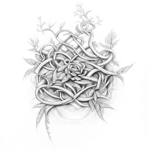 An Intricate Dagger Intertwined With Vines And Flowers