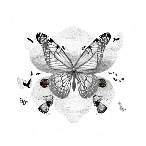A Sketch Of A Soccer Field With Butterflies Flying Above