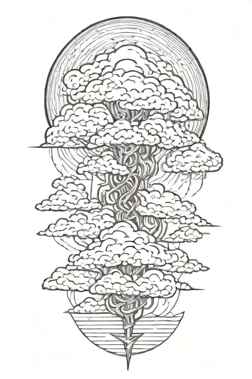 Storm Clouds With Lightning With Zues Looking Own