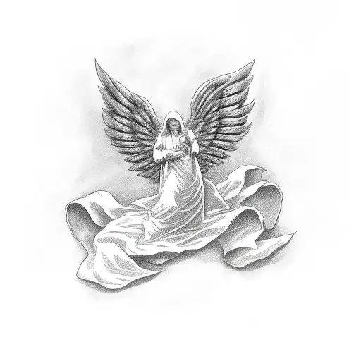 Angel Burning The American Flag