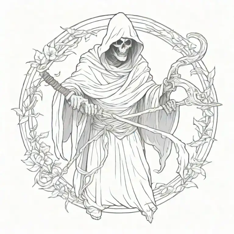 Grim Reaper Holding Scythe