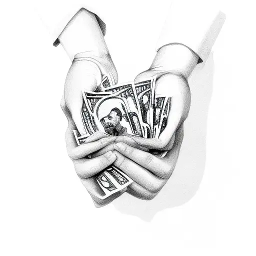 Praying Hands Holding Money