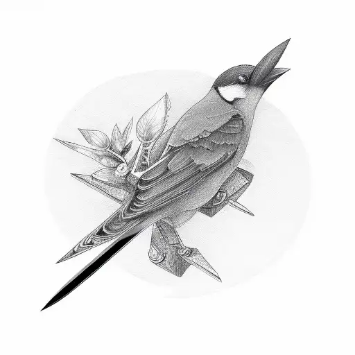 Bird In The Blade Of A Knife