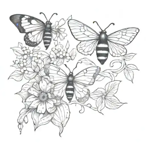 Butterfly And Bee