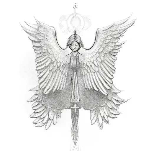 Letter M In The Shape Of An Angel Wing