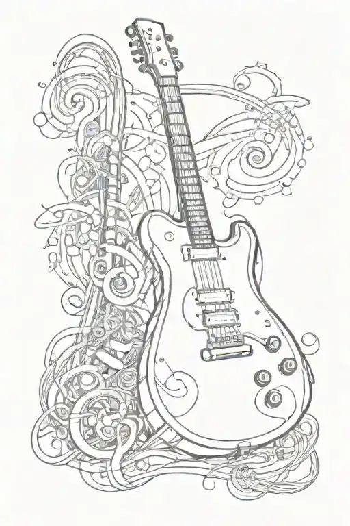 Electric Guitar Surrounded My Music