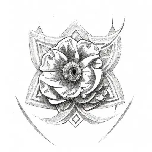 Christian Cross With Western Accents And Flowers