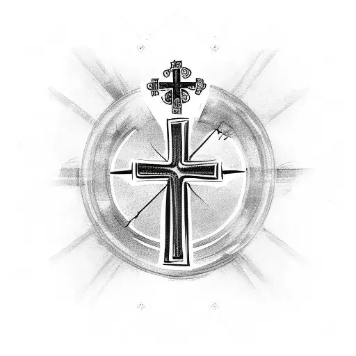 Empty Cross With Heart Around It And Scroll With Bible Verse With Cloudy Background