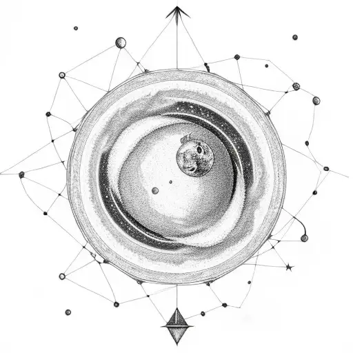 Simple Saturn With Cancer Constellation