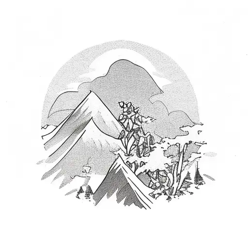 Mountain With January Flower