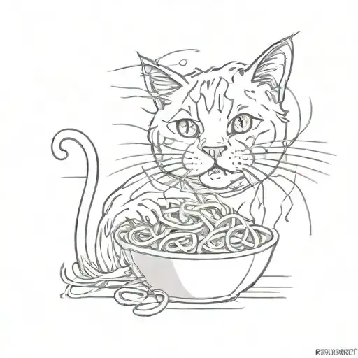 Feed The Cat Spagetti Noodle