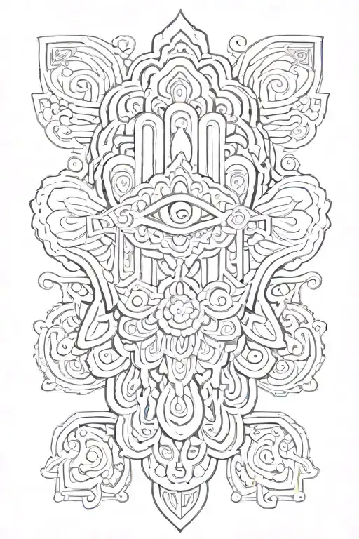 Indian Style Hamsa Symbol