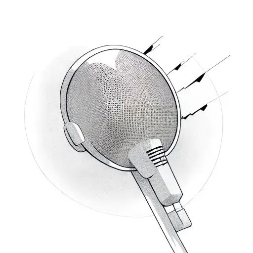 A Microphone With Words Written In Different Fonts As Soundwaves