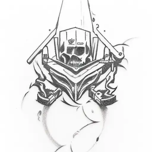 Create A Tattoo Design Inspired By A Video Game Character Spray Painting Graffiti On A Fishing Boat