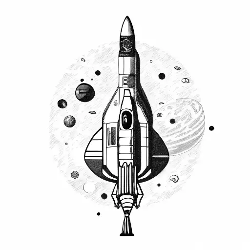 Space Rocket And Astronaut