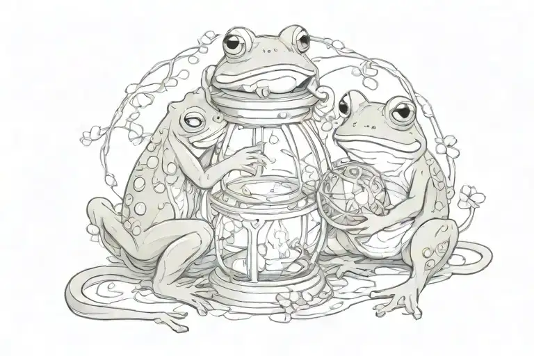 Pricness And The Frog Frogs Holding The Tangled Lantern