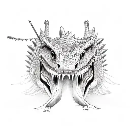 Wing Connected To A Crocodile Head