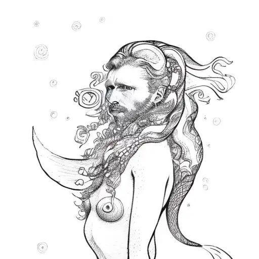 Van Gogh Mermaid Minimalist
