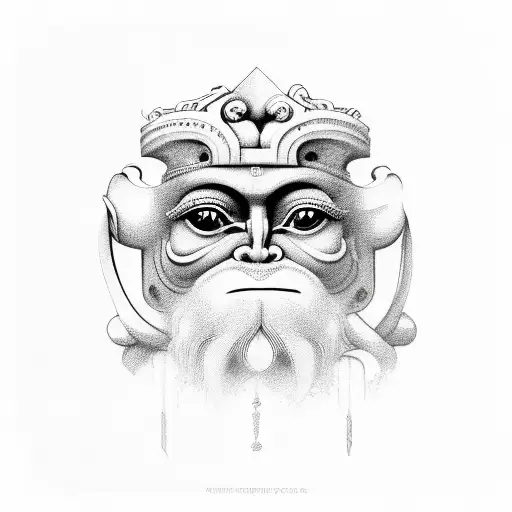 Four Wise Monkeys As Mayan Heiroglyphs