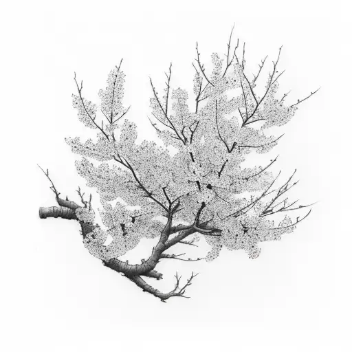 Cherry Blossom Tree Forearm Tattoo With Cherry Blossoms Falling From The Branches