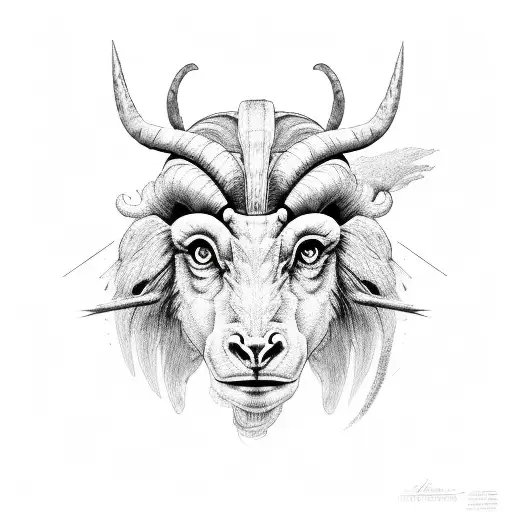 Aries Head Half Geometric Half Real
