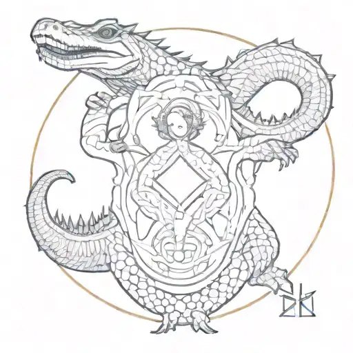 Woman Wrestle Alligator Zodiac Sign