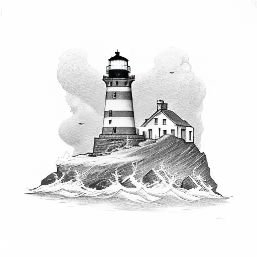 A Lighthouse Is Burning On The Rock