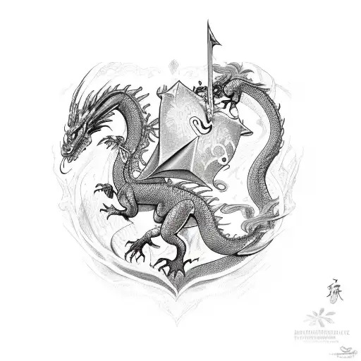 Dragon And Heart On Fire