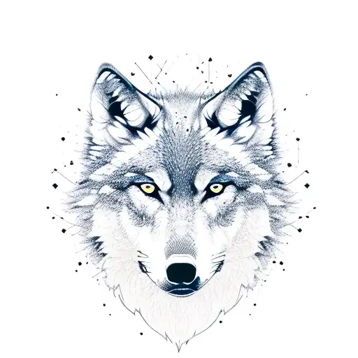 A Wolf Silhouette Formed By Intricately Designed Axes And Swords