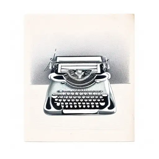 A Sketch Of A Vintage Typewriter With Money As The Paper