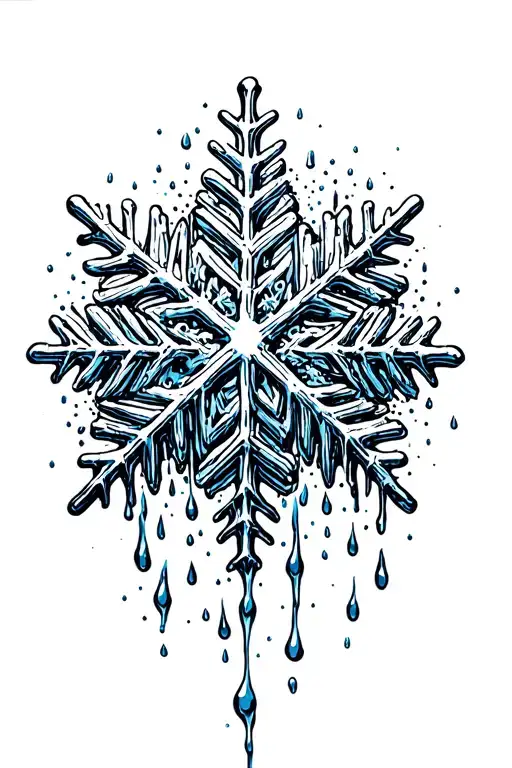 Snowflake Melting Into Rain