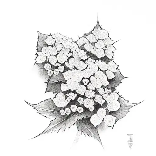 Dagger With Hydrangeas