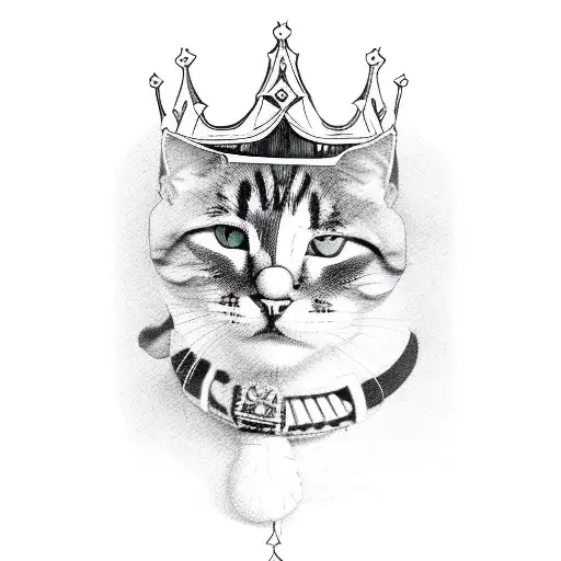 Cat Scratching The Human King And Became The King Itself