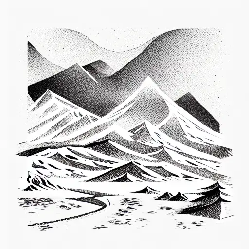 Mountain Range In Shape Of Mmw