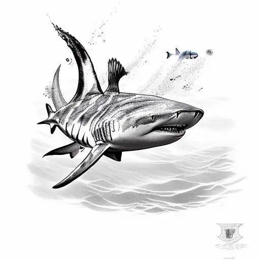 Mark 5 Dive Suit Riding A Tiger Shark