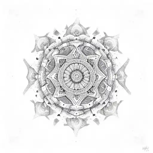 An Intricate Mandala Design Incorporating Elements Of Nature And The Concept Of Lyfe