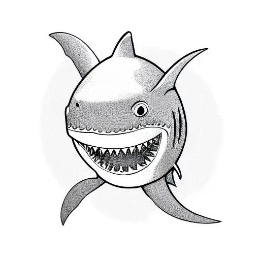 A Sad Shark Wearing A Suit Working On A Office