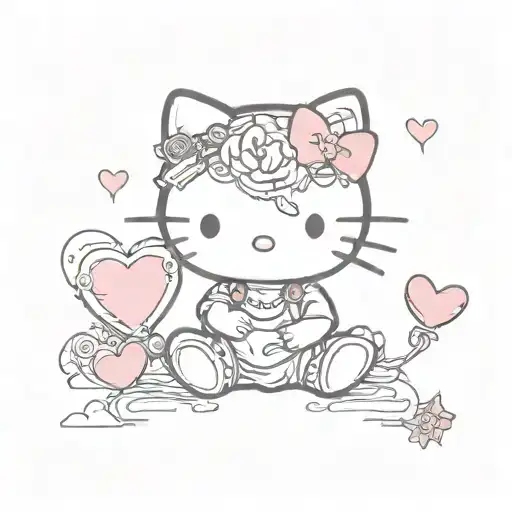 Hello Kitty Holds A Broken Heart In Her Paws Forming