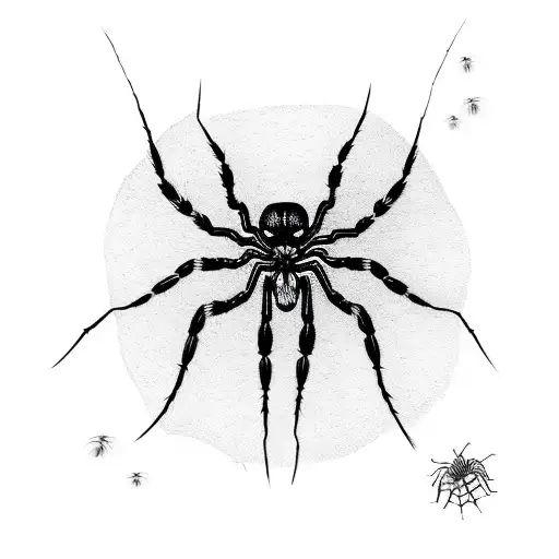 Spider With Spider Web And Spider