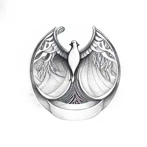 Dove And Harp And Tree Of Life