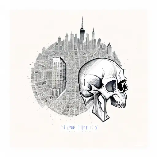 Skull Skyline Of New York City