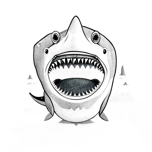 A Sad Shark Wearing A Subir Working On A Office