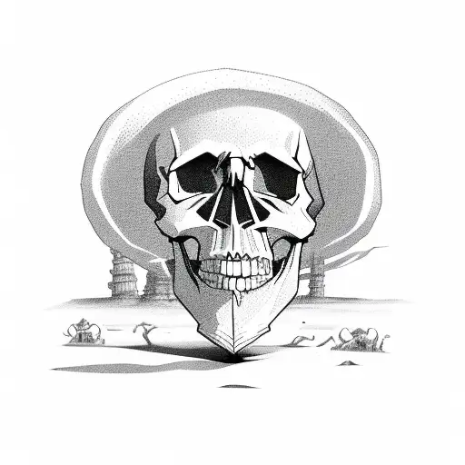 Skull Cowboy Smoking In The Desert