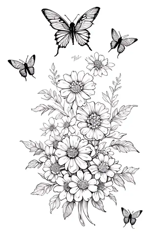 Bees Butterflies Dainty Flowers