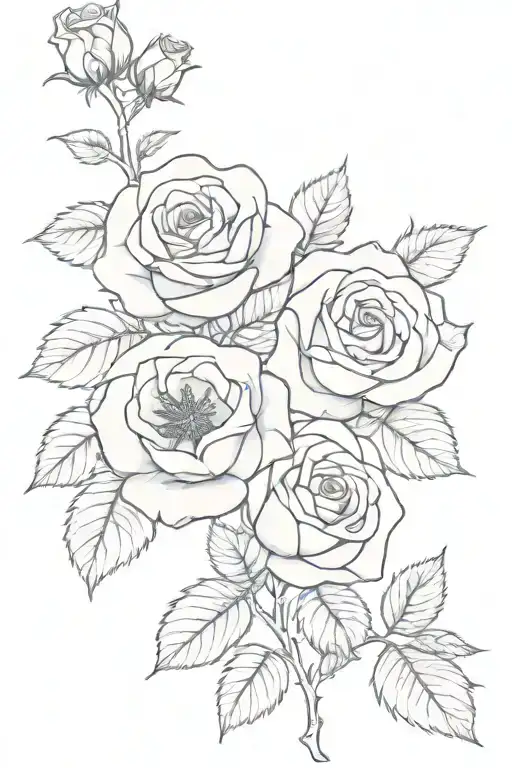 Rose And Violet Flower Together