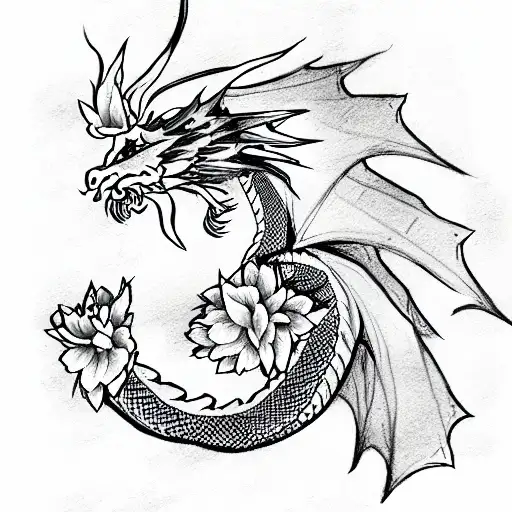 Dragon With Peony's