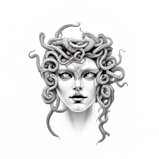 Medusa Face With Piercings