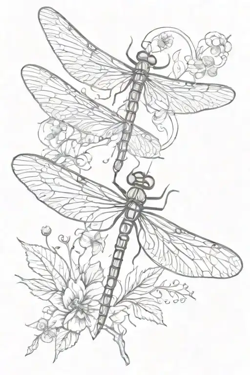 Dragonfly From Top View Drawn In Star Shapes Inspired