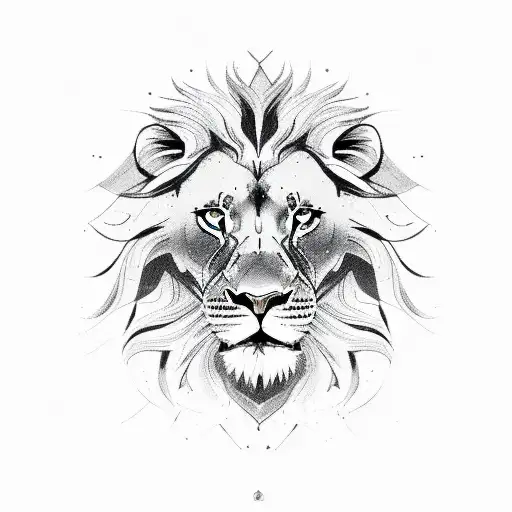 Powerful Magestic Lion Face